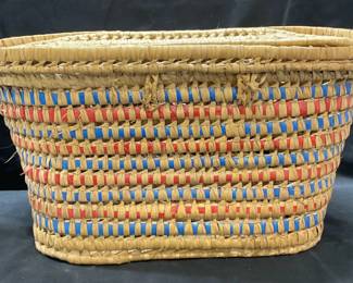 Handmade Woven Palm Basket with Cover
