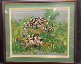 Signed Ltd Edt Russ Elliott Zebras Serigraph