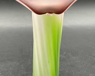 Vintage Frosted Art Glass Jack in the Pulpit Vase
