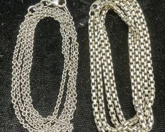 Lot 2 Signed Avery Sterling Silver Chain Necklaces