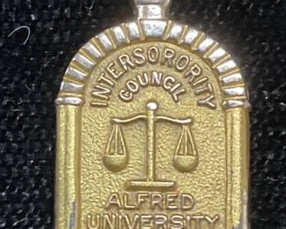 1967 14k Gold University Sorority Pendant