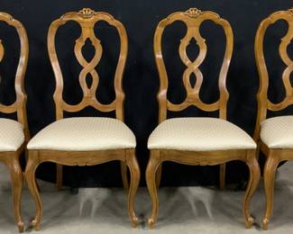 Set 4 Vintage Rococo Style Wooden Dining Chairs