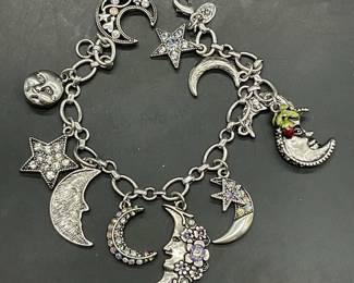 KIRKS FOLLY Crescent Moon & Star Charm Bracelet