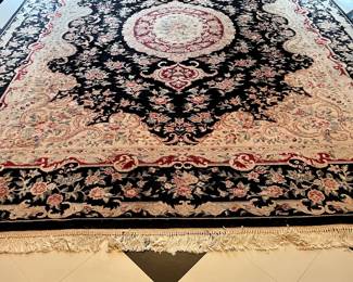 This rug is so beautiful!  12'9' X 9'2"...wool, hand knotted....Gorgeous!