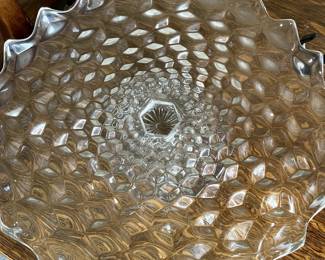American Fostoria in perfect condition..a pedestal very large platter...lovely!