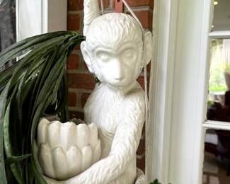 I LOVE THIS GUY!  Italian Porcelain monkey with banana bowl...a great conversation piece!