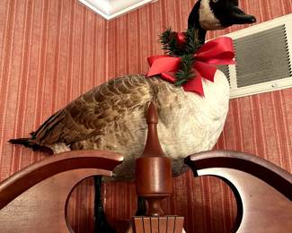 The goose that laid the golden egg...?  Don't know but this is beautiful, real, and in great condition!