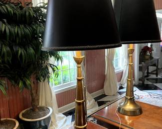 Gorgeous lamp with unusual design, black shade...in great condition!
