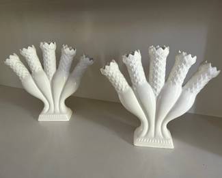 These five finger vases are Italian porcelain...beautiful and perfect.