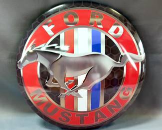 Ford Mustang Metal Button Sign
