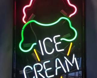 Ice Cream Neon Sign With Pull String