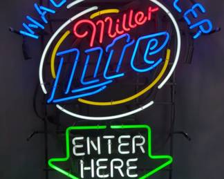 Miller Light " Walk In Cooler/Exit Here" Neon Sign With Pull String