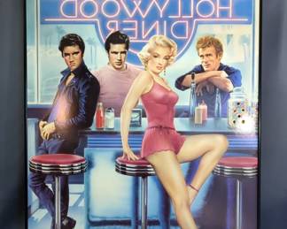Lighted Hollywood Diner Framed Poster