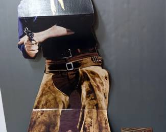 John Wayne Life Size Cardboard Cutout And John Wayne Signature Photo Tin Poster Reproduction
