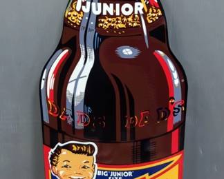 Dads Old Fashioned Root Beer " Big Junior" 45" Enamel Sign