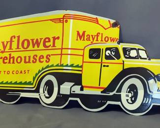 Mayflower Warehouses Truck Shape Enamel Sign