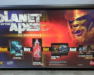 Coca-Cola Metal Framed Movie Advertisements Including The Incredibles, Planet Of The Apes, And NCAA Final Four Basketball