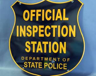Official Inspection Station Enamel Sign