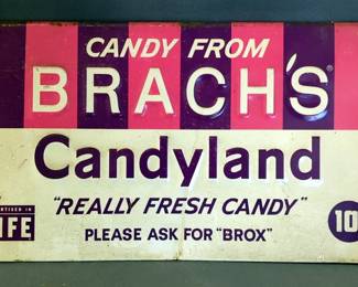 Vintage Brach's "Candyland Tin Sign
