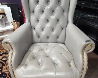 Tufted leather desk chair