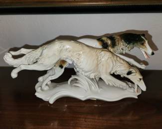 German porcelain Running Borzoi Russian Wolfhound figurine