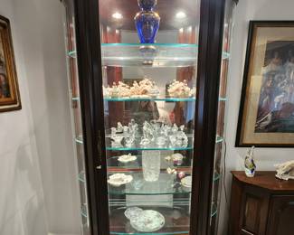 Qty 2 lighted curio cabinets