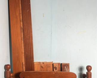 Twin solid wood beds with rails