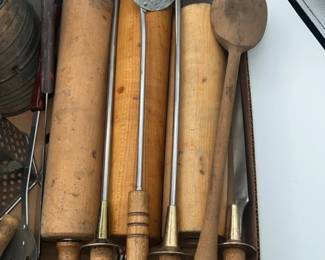 Wooden utensils and other retro items