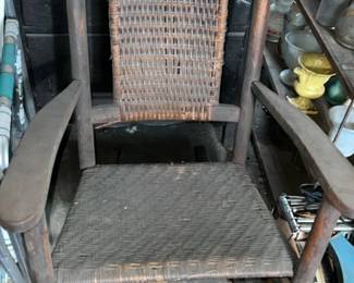 Old rattan seat rocker