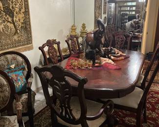Mahogany dining table with chairs