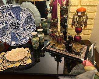 Large blue/white platter