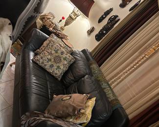 Leather loveseat