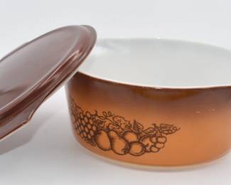 Pyrex Old Orchard covered casserole dish