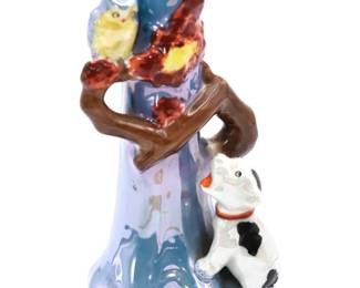 Vintage dog and owl vase-made in Japan-approx 7" tall
