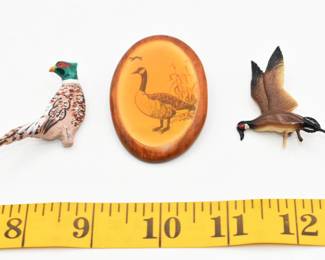 Lot of vintage pins-2 Canadian Geese and 1 pheasant pin