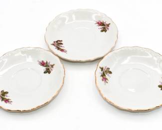 Lot of 3 Moss Rose saucers
