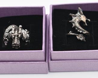lot of 2 dragon rings