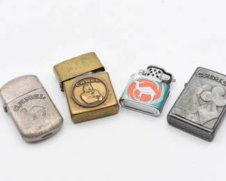 4 vintage Camel lighters