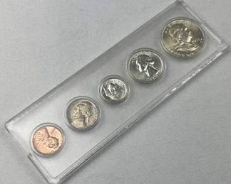 1963 BU Silver Birth Year Set w/ Franklin Half