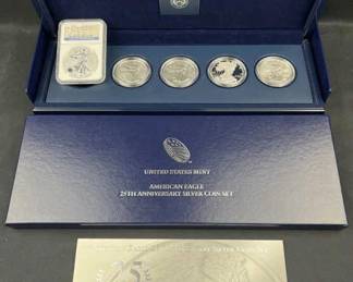 5pc American Silver Eagle 25th Anniversary Set