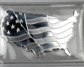 5oz Troy Silver Bar, United States Shaped .999