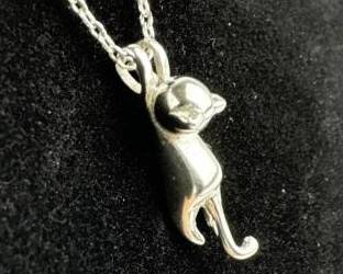 925 Sterling Silver Cat Pendant Necklace