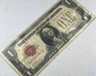 1928 Scarce $1 Funny Back w/ Red Seal