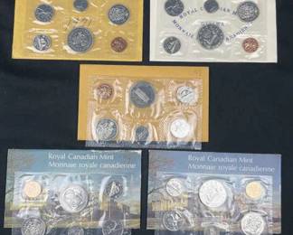 1971-1975 Canada Mint Coin Sets, Consecutive