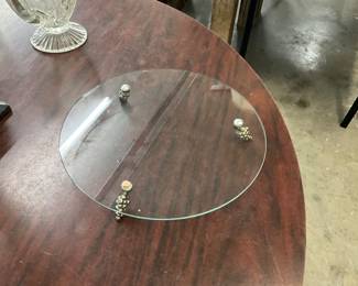 Clear Glass Footed Tray
