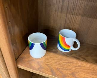 FTD 1984 Ceramic Rainbow Coffee Mugs