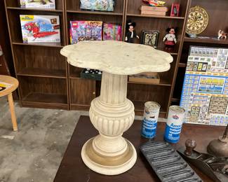 Marble Pedestal Side Table