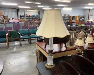 Glass & Brass Table Lamp