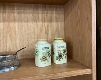 Ceramic Hand Painted Floral Spice Jars
