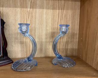 Cambridge Blue Alpine Caprice Candel Holders
